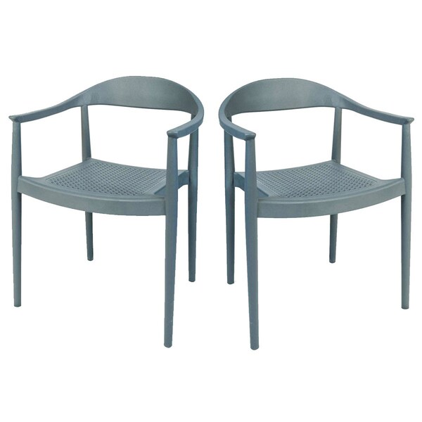 Rainbow Outdoor Kennedy Set of 2 Stackable Armchair-Anthracite - RBO-KENNEDY-ANT-AC-SET2