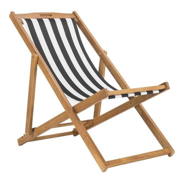 Safavieh Loren Foldable Sling Chair, Black & White, 2PK - PAT7040C-SET2