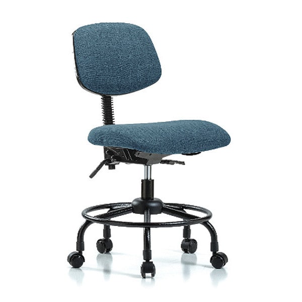 Blue Ridge Ergonomics Desk Chair Desk Chair, Fabric, RT Casters, Blu, No Arms, 21" to 26" Height, Fabric, Blue - BR-FDHCH-RT-T0-A0-RC-F43