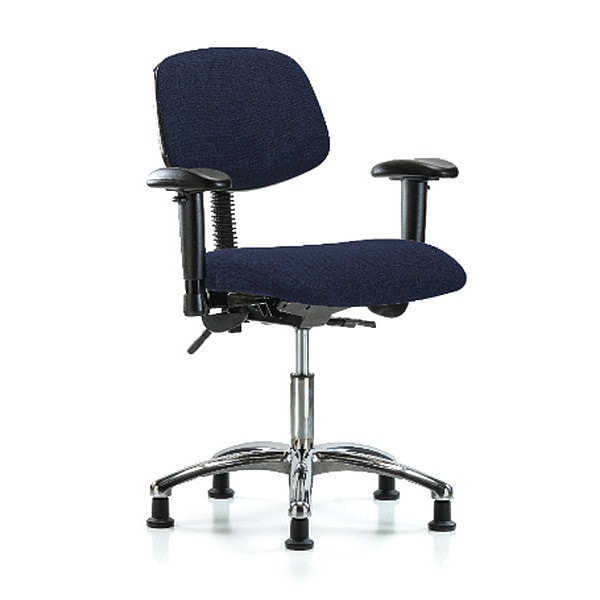 Blue Ridge Ergonomics Desk Chair Desk Chair, Fabric, Chr Tilt AA Glides, Nav, Adjustable Arms, 19" to 24" Height, Fabric - BR-FDHCH-CR-T1-A1-RG-F45