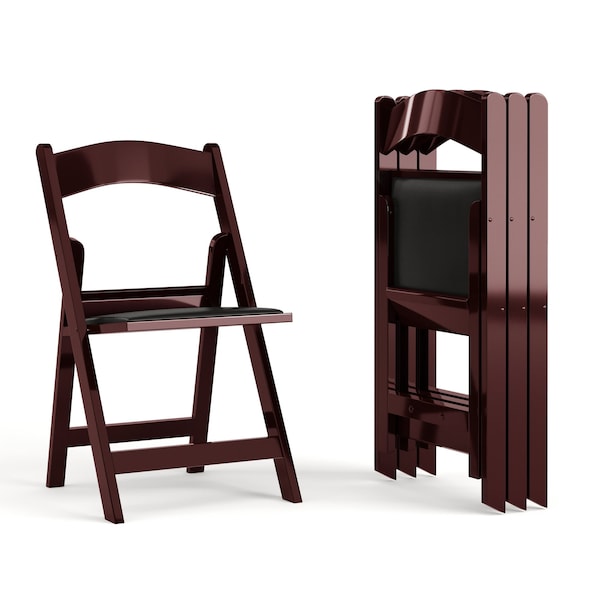 Flash Furniture Mahogany Resin Folding Chair - 4-LE-L-1-MAH-GG