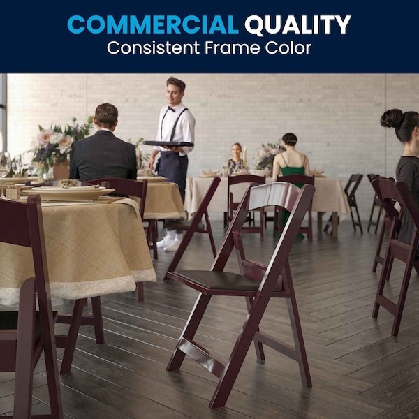 Flash Furniture Mahogany Resin Folding Chair - 4-LE-L-1-MAH-GG