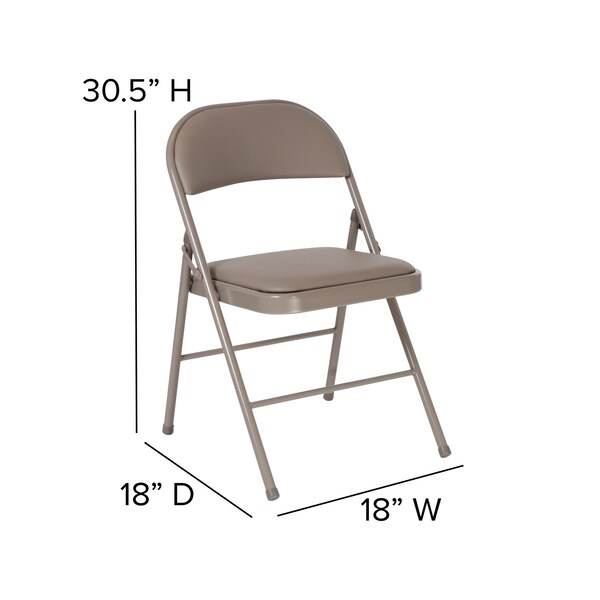Flash Furniture Folding Chair, Vinyl, Gray - HA-F003D-GY-GG
