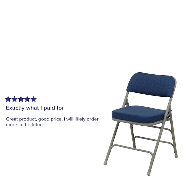 Flash Furniture Navy Fabric Folding Chair - 2-HA-MC320AF-NVY-GG