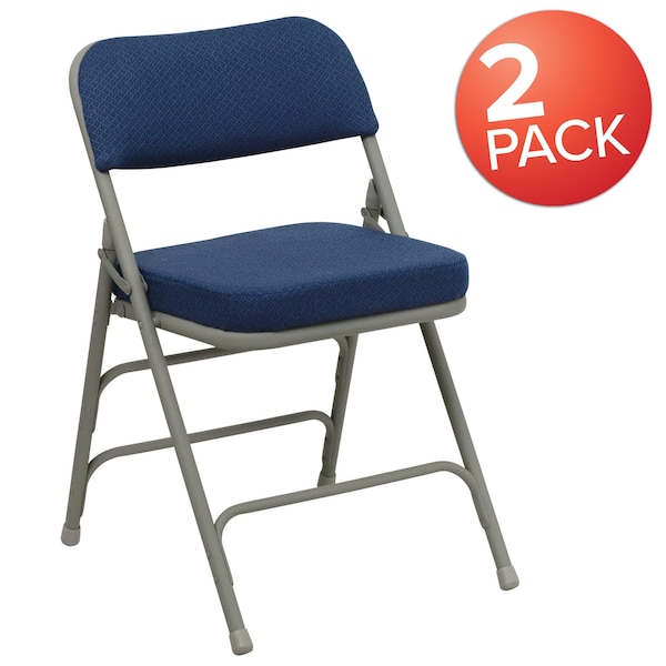 Flash Furniture Navy Fabric Folding Chair - 2-HA-MC320AF-NVY-GG