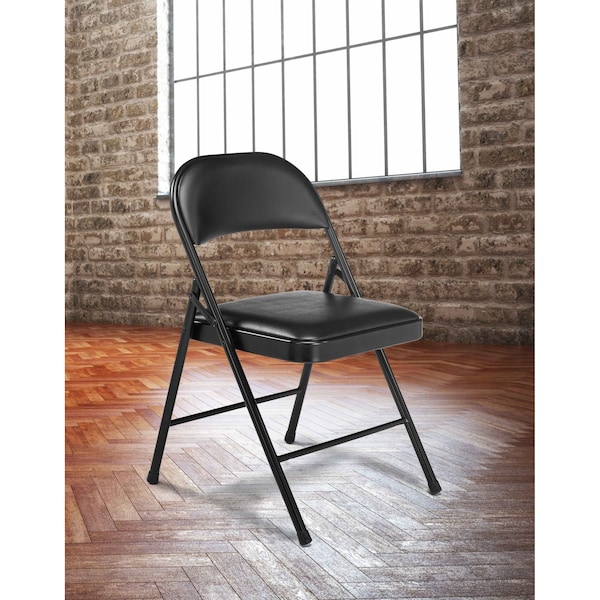 National Public Seating Commercialine Folding Chair, Vnyl, Blk, PK4 - 950