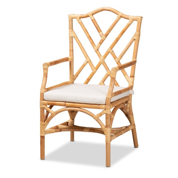 Baxton Studio Delta Modern and Contemporary Natural Finished Rattan Armchair - 185-11881-ZORO