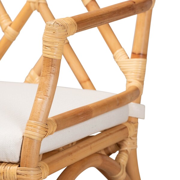 Baxton Studio Delta Modern and Contemporary Natural Finished Rattan Armchair - 185-11881-ZORO