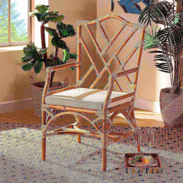 Baxton Studio Delta Modern and Contemporary Natural Finished Rattan Armchair - 185-11881-ZORO