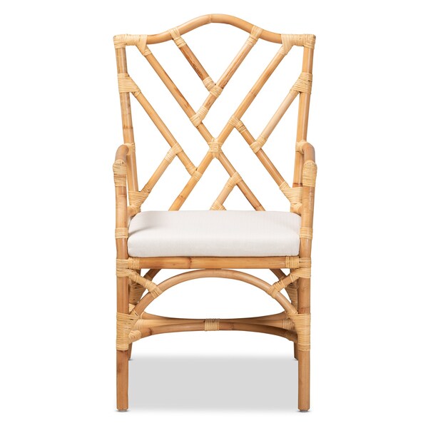 Baxton Studio Delta Modern and Contemporary Natural Finished Rattan Armchair - 185-11881-ZORO