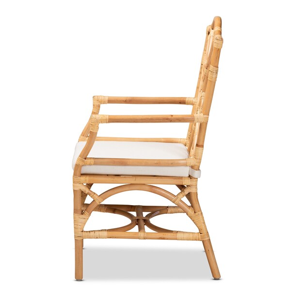 Baxton Studio Delta Modern and Contemporary Natural Finished Rattan Armchair - 185-11881-ZORO