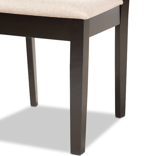 Baxton Studio Fenton Modern and Contemporary Sand Fabric and Dark Brown Finished Wood 2-Piece Dining Chair Set - 176-11378-ZORO