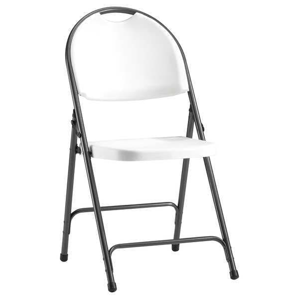 Alera Molded Resin Fold Chair, White/Black, PK4 - CHAIR001
