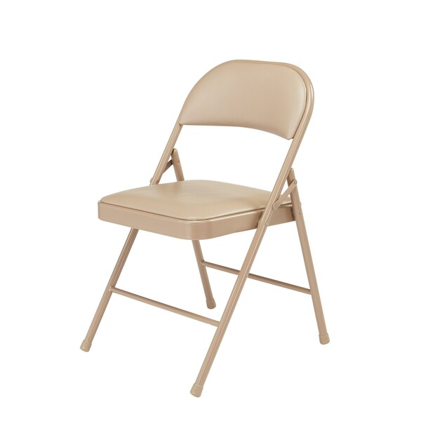 National Public Seating Commercialine Folding Chair, Vnyl, Tan, PK4 - 951