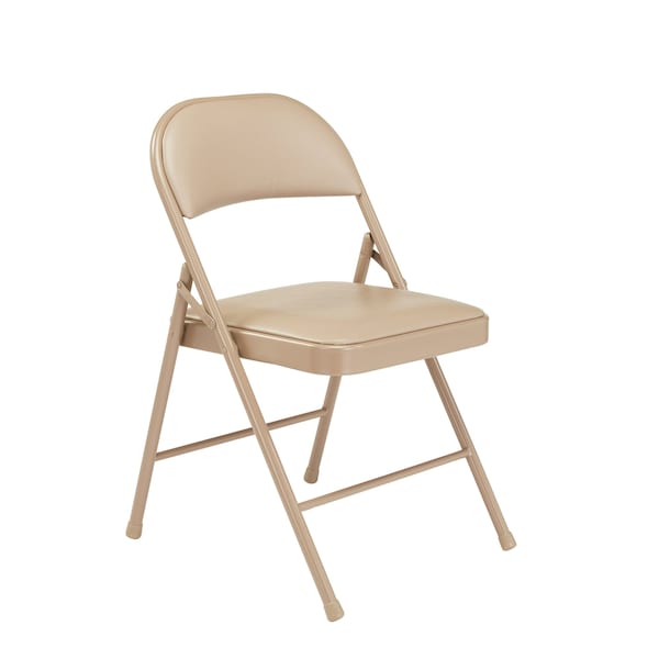 National Public Seating Commercialine Folding Chair, Vnyl, Tan, PK4 - 951