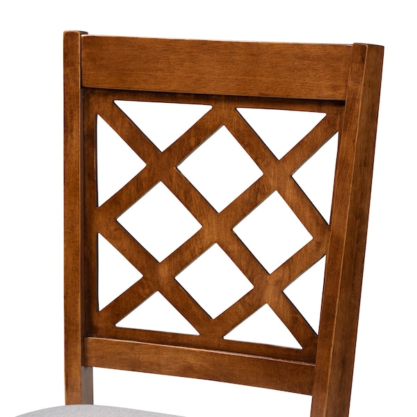 Baxton Studio Verner Modern and Contemporary Grey Fabric Walnut Finished Wood 2-Piece Dining Chair Set - 174-10541-ZORO