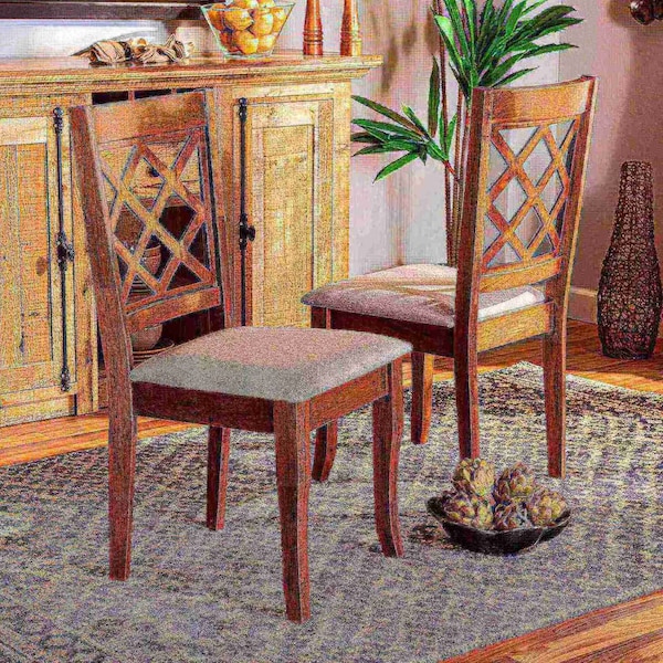 Baxton Studio Verner Modern and Contemporary Grey Fabric Walnut Finished Wood 2-Piece Dining Chair Set - 174-10541-ZORO