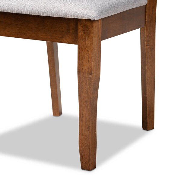 Baxton Studio Verner Modern and Contemporary Grey Fabric Walnut Finished Wood 2-Piece Dining Chair Set - 174-10541-ZORO