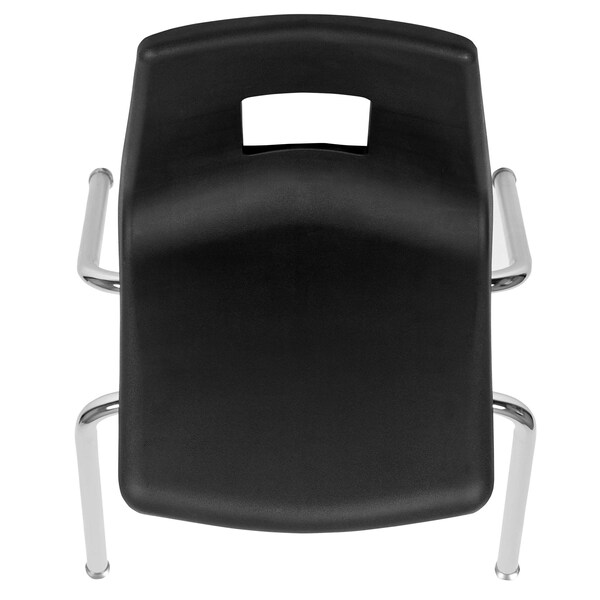Flash Furniture Advantage Black Student Stack School Chair, 18" - ADV-SSC-18BLK