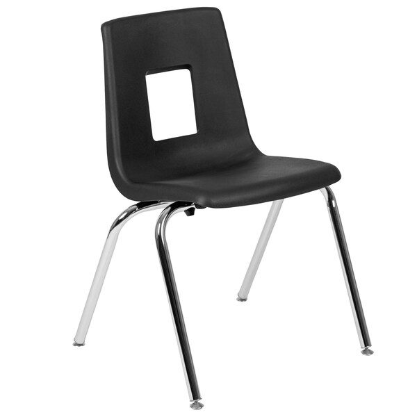 Flash Furniture Advantage Black Student Stack School Chair, 18" - ADV-SSC-18BLK