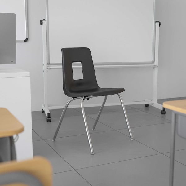 Flash Furniture Advantage Black Student Stack School Chair, 18" - ADV-SSC-18BLK