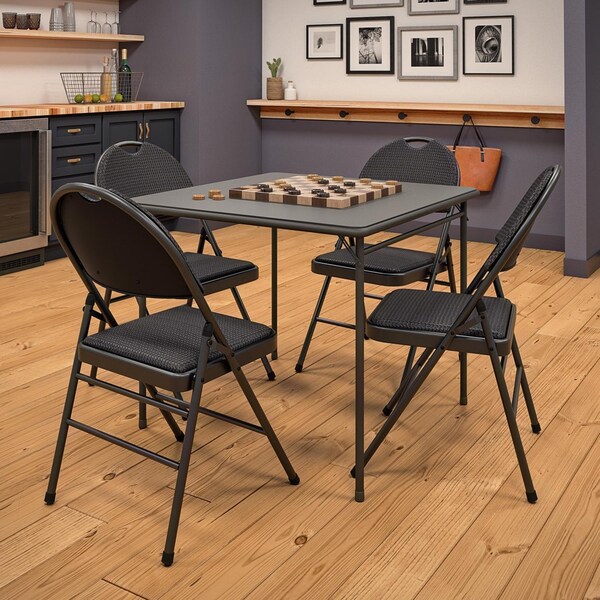 Cosco Cosco Black Fabric XL Folding Chair 4 pk - 37-976-TMS4E