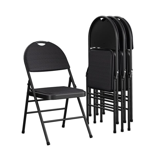 Cosco Cosco Black Fabric XL Folding Chair 4 pk - 37-976-TMS4E