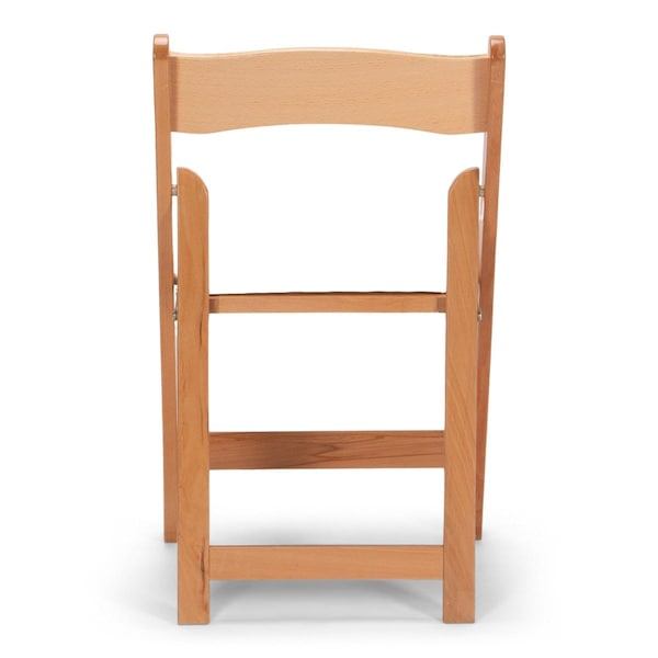Atlas Commercial Products Wood Folding Chair, Natural with White Pad - WFC5NTWC