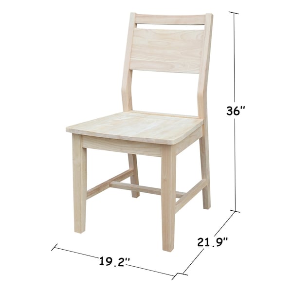 International Concepts Set of 2 Aspen Panel Chairs, Unfinished - C-3P
