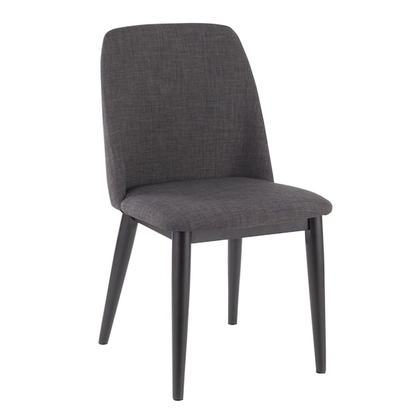 Lumisource Tintori Dining Chair in Charcoal Fabric, PK 2 - CHR-TNT CHAR+B2