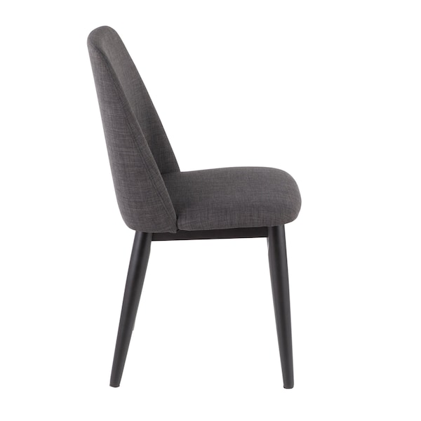 Lumisource Tintori Dining Chair in Charcoal Fabric, PK 2 - CHR-TNT CHAR+B2