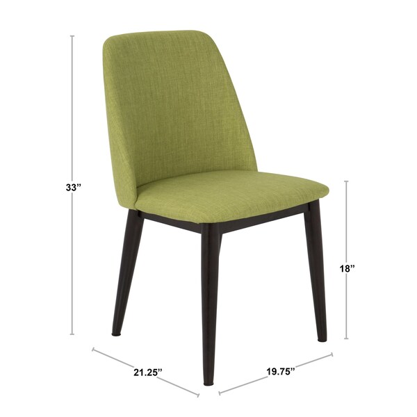 Lumisource Tintori Dining Chair in Charcoal Fabric, PK 2 - CHR-TNT CHAR+B2