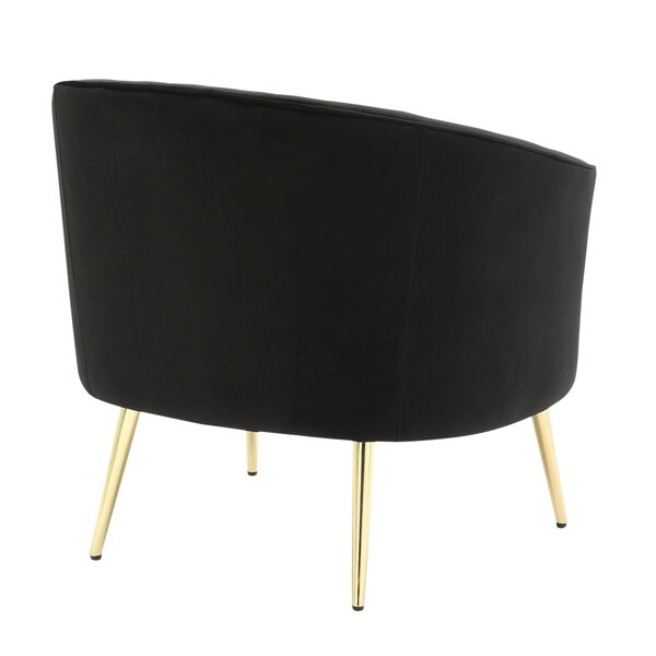 Lumisource Tania Accent Chair in Gold Metal and Black Velvet - CHR-TANIA AU+BK