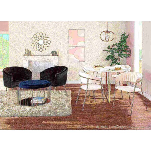 Lumisource Tania Accent Chair in Gold Metal and Black Velvet - CHR-TANIA AU+BK