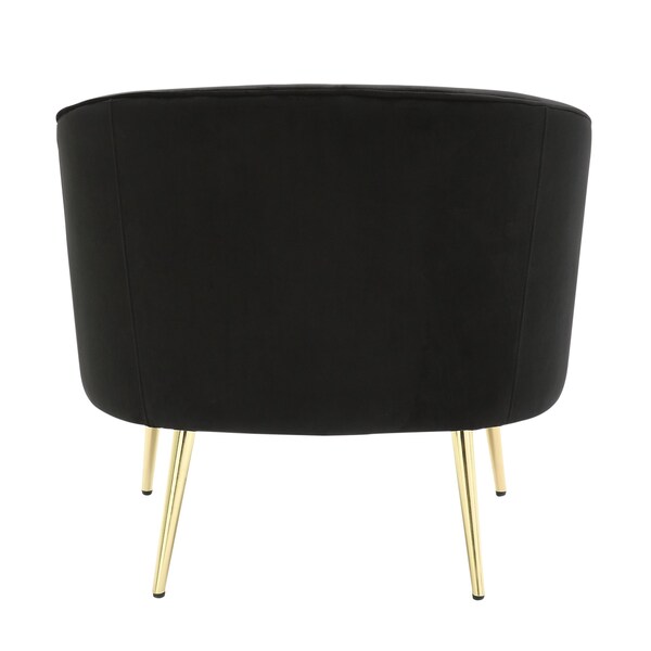 Lumisource Tania Accent Chair in Gold Metal and Black Velvet - CHR-TANIA AU+BK