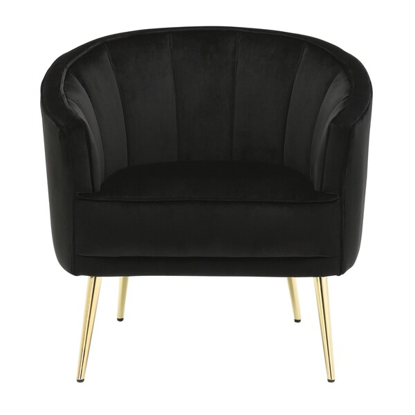 Lumisource Tania Accent Chair in Gold Metal and Black Velvet - CHR-TANIA AU+BK