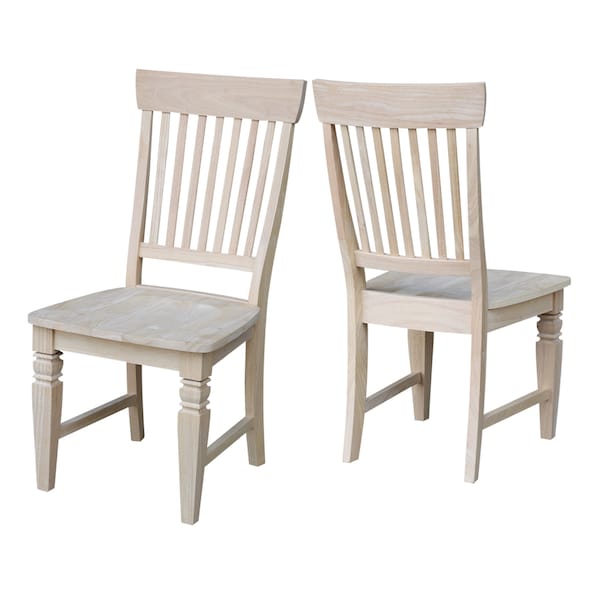 International Concepts Set of 2 Tall Java Chairs, Unfinished - C-11P