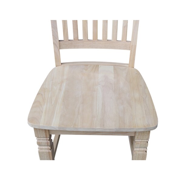 International Concepts Set of 2 Tall Java Chairs, Unfinished - C-11P