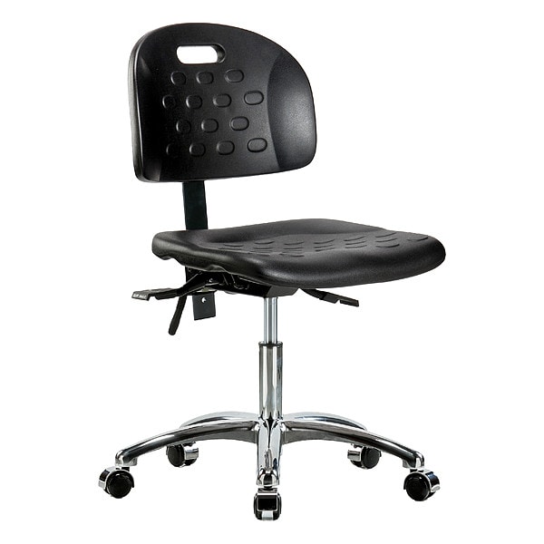 Zoro Select Ergonomic Chair Ergonomic Chair, No Arms, 17-3/4" to 23" Height, Vinyl, Black - BR-HPDHCH-CR-T1-A0-CC-BLK