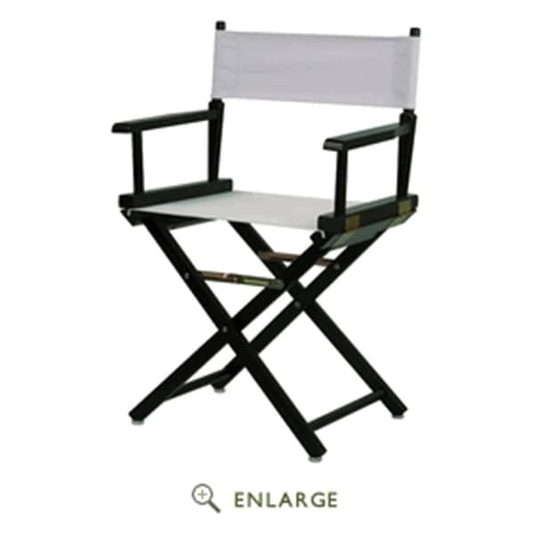 Casual Home Casual Home 200-02-021-29 18 in. Directors Chair Black Frame with White Canvas - 200-02/021-29