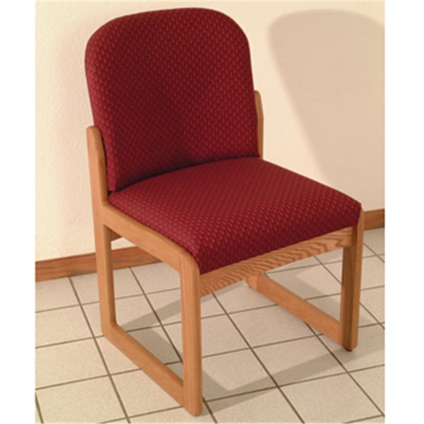 Wooden Mallet Prairie Armless Guest Chair in Medium Oak - Arch Wine - DW8-1MOAW