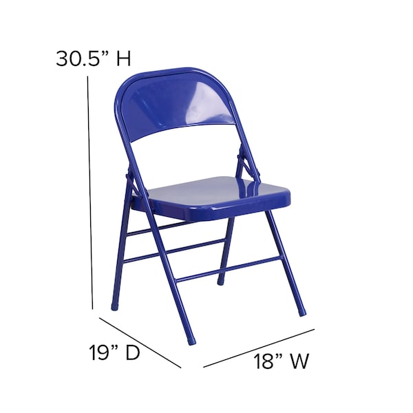 Flash Furniture Folding Chair, Cobalt Blue - HF3-BLUE-GG