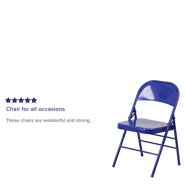 Flash Furniture Folding Chair, Cobalt Blue - HF3-BLUE-GG