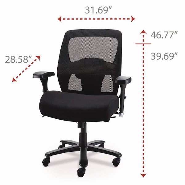 Alera Faseny Series Big and Tall Manager Chair, Up to 400 lbs, 17.48" to 21.73" Seat Height, Black - ALEFN44B14
