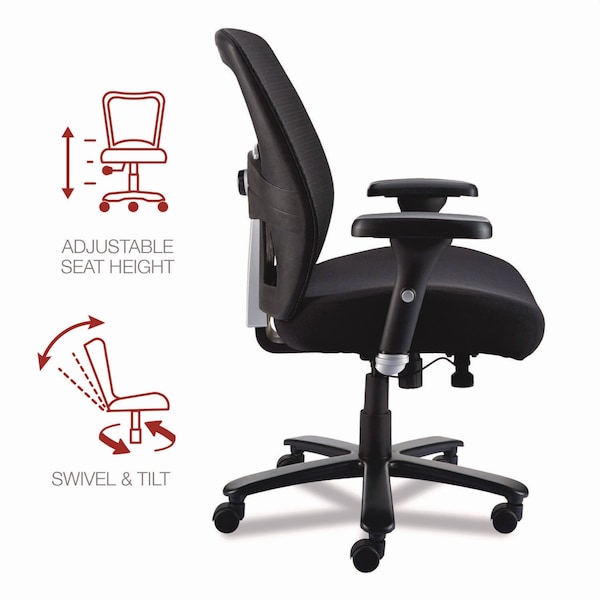 Alera Faseny Series Big and Tall Manager Chair, Up to 400 lbs, 17.48" to 21.73" Seat Height, Black - ALEFN44B14