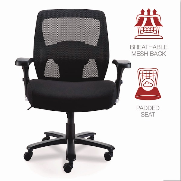 Alera Faseny Series Big and Tall Manager Chair, Up to 400 lbs, 17.48" to 21.73" Seat Height, Black - ALEFN44B14
