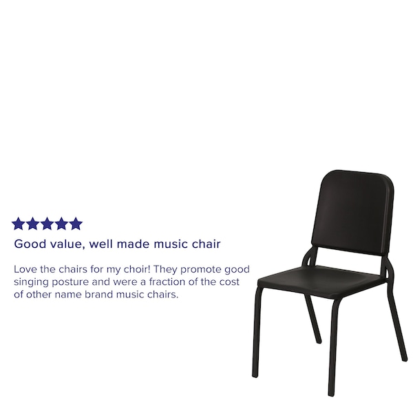 Flash Furniture Melody Band/Music Chair, Stackable, Blk - HF-MUSIC-GG