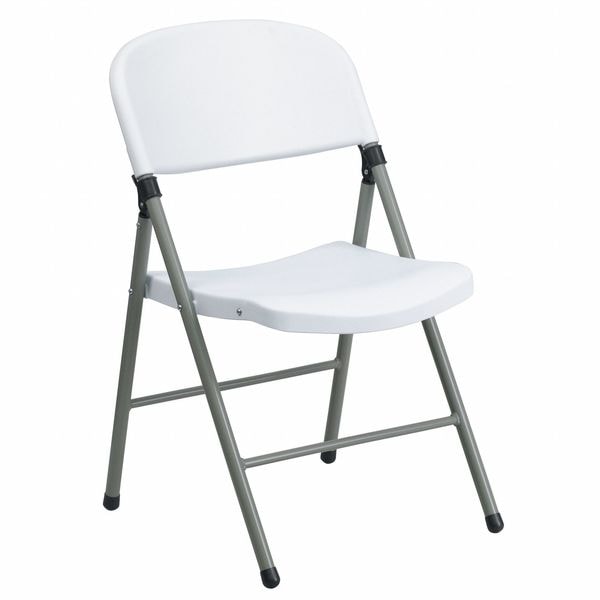 Flash Furniture White Plastic Folding Chair - DAD-YCD-70-WH-GG
