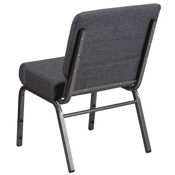 Flash Furniture Dark Gray Fabric Church Chair - 4-FD-CH0221-4-SV-DKGY-GG