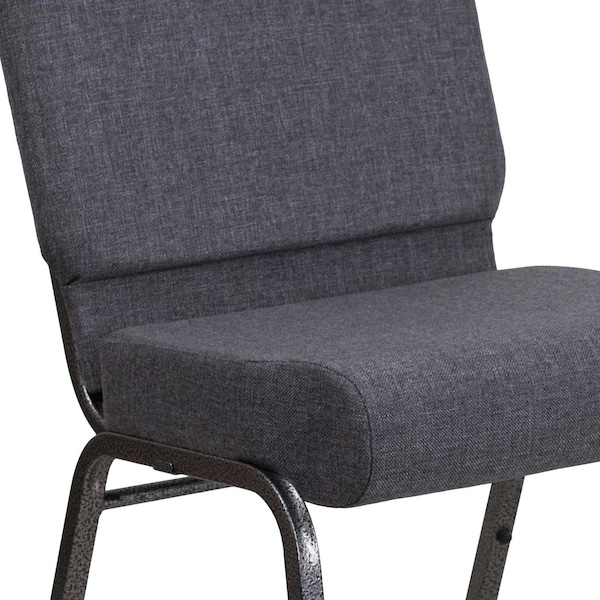 Flash Furniture Dark Gray Fabric Church Chair - 4-FD-CH0221-4-SV-DKGY-GG